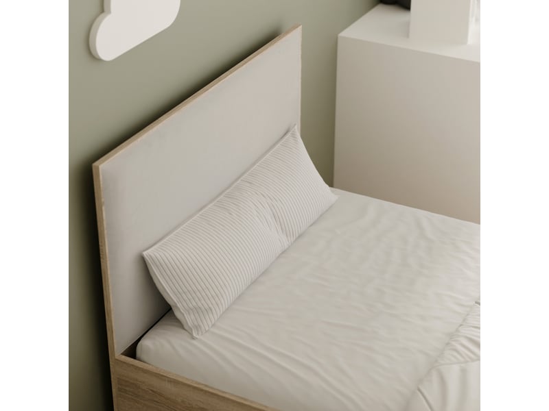  Lit coffre sashi - 90x200 cm - avec matelas - tissu velours - sonoma beige clair SASHI - Conforama D