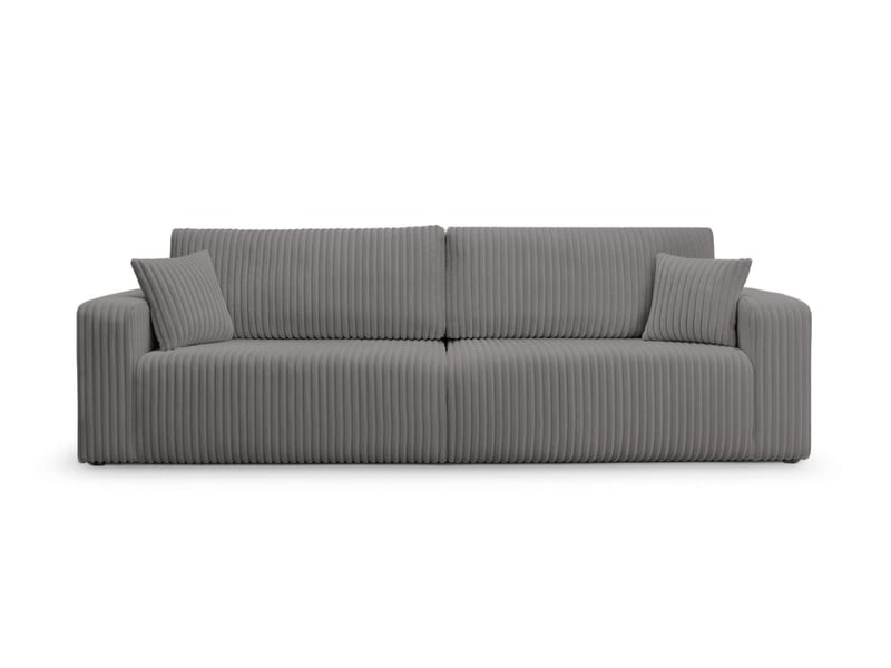 Canapé droit 3 places alya convertible en velours côtelé épais - gris foncé ALYA - Conforama E