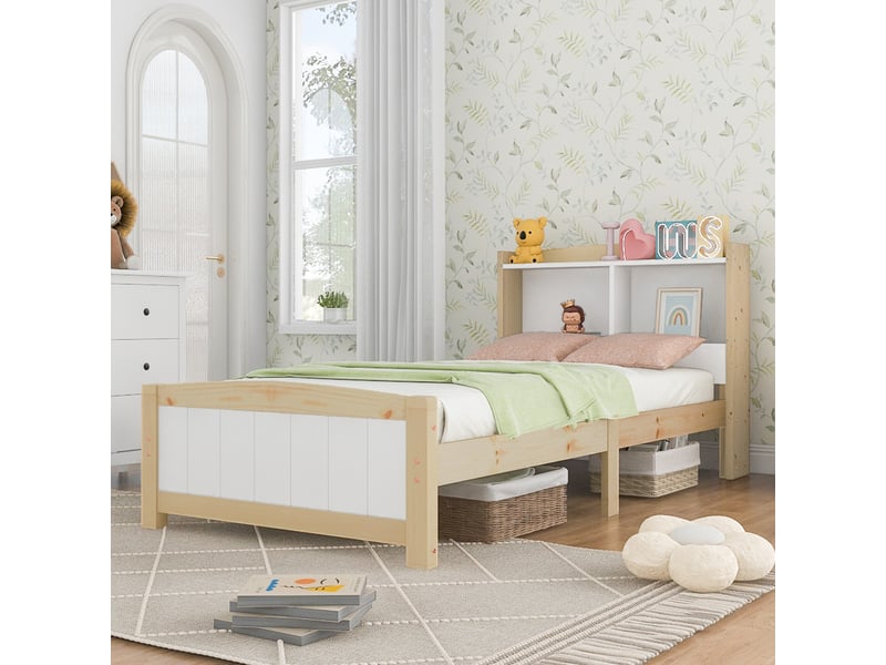  Lit en bois massif blanc 90x200 cm  - Conforama B