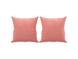 Lot de 2 coussins décoratifs rose 40x40 cm velours cf60885