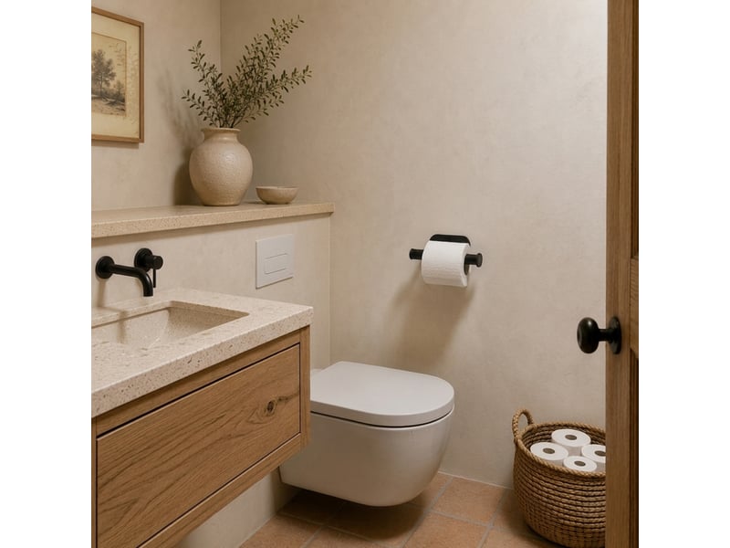 Porte papier wc adhésif mural pour salle de bain ou toilettes, sans perçage - acier inoxydable - noir  - Conforama D