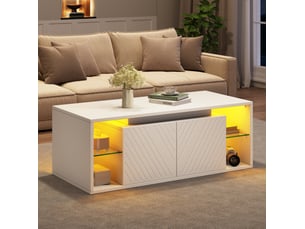 Table basse rectangulaire coloris blanc <strong>CHICFURN</strong> <strong></strong> - 50 cmx100 cm