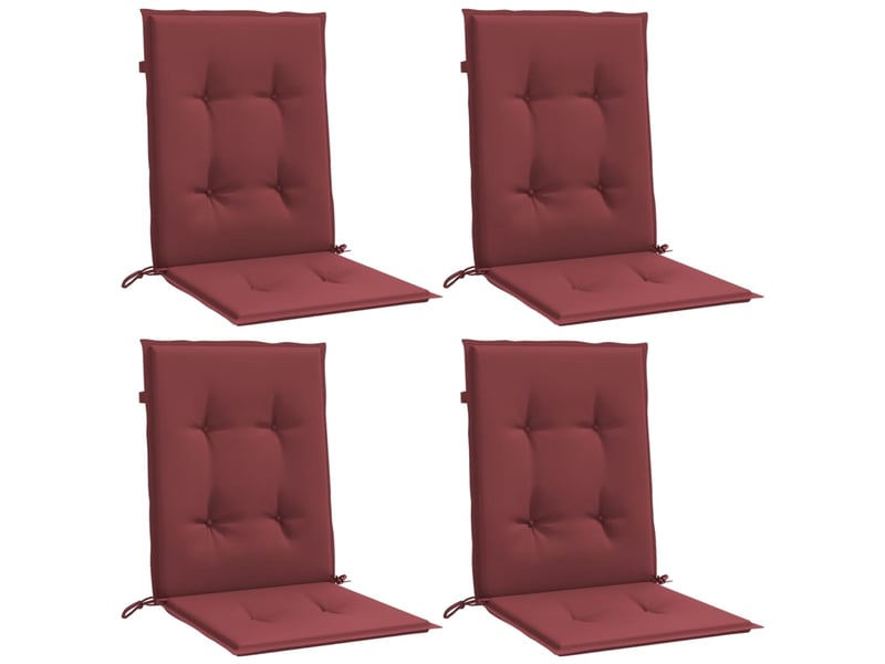  Lot de 4 coussins de chaise dossier bas rouge bordeaux mélangé cf59416  - Conforama D