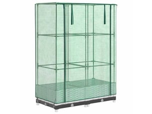 Jardinière - bac à fleurs surélevée avec housse aspect rotin 80x40x123 cm