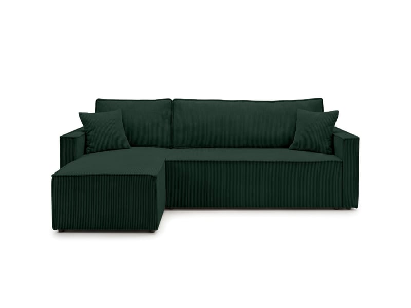  Farah - canapé d'angle reversible convertible 4 places accoudoirs slim velours cotelé  - Conforama E
