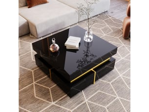 Table basse carré(e) coloris noir OKWISH - 70 cmx70 cm
