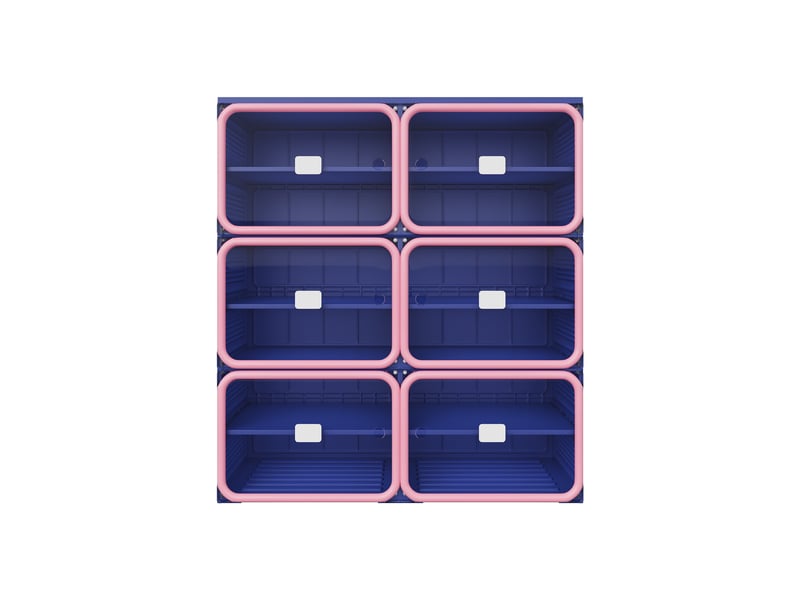  Meuble à chaussures pliable - 85x33,5x104,3 cm - meuble de rangement à 2 colonnes et 6 niveaux - bleu et rose  - Conforama A