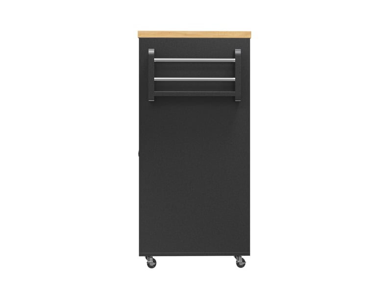  Îlot de cuisine extensible 116x179,5 cm avec 3 tiroirs mdf métal noir  - Conforama D