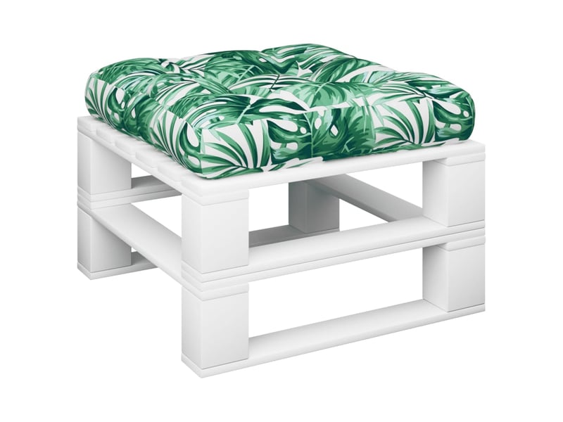  Coussin de palette, coussin de chaise, coussin de canapé motif de feuilles 58x58x10 cm tissu cf55387  - Conforama C