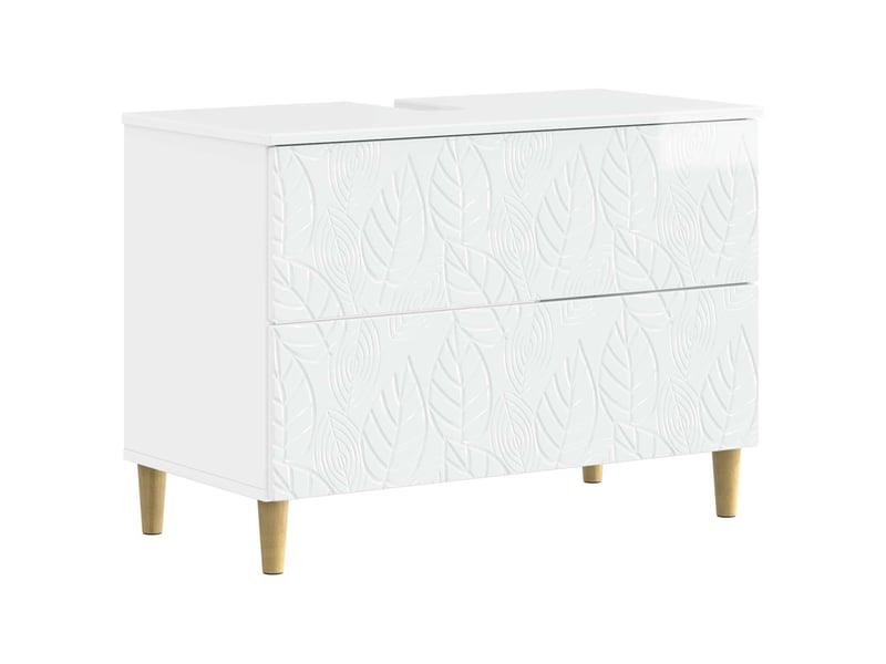  Meuble sous lavabo de salle de bain delft blanc brillant cf64851  - Conforama A