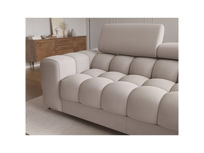  Canapé d'angle droit convertible beige confort premium 285x99x181cm filtro  - Conforama D