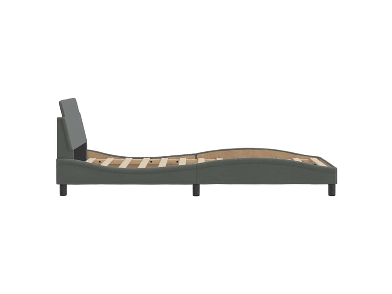  Lit simple- lit adulte -  cadre de lit dover gris foncé 80x200 cm tissu  - Conforama D