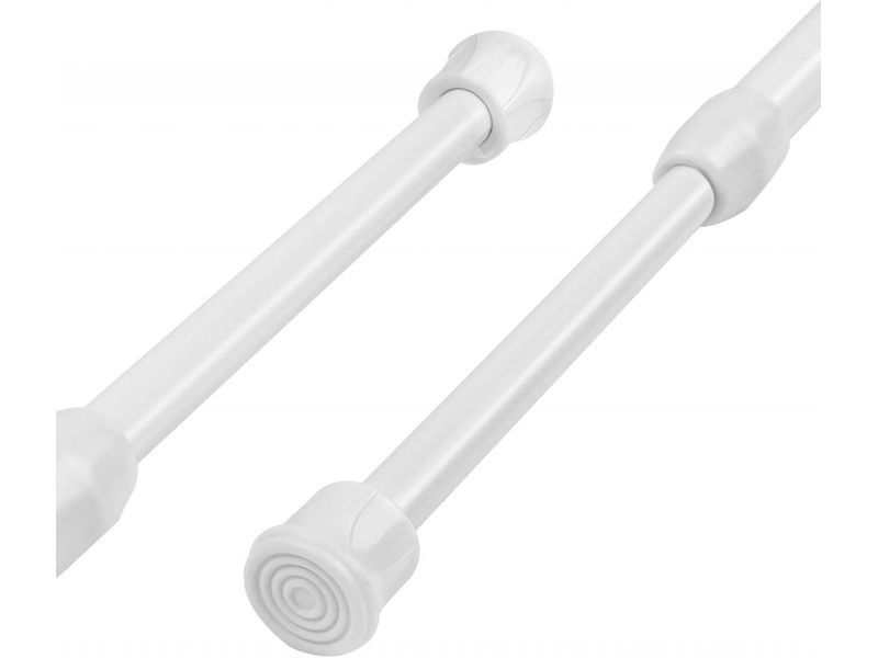  Deux jeux de tringles à rideaux réglables, rétractables, sans perçage, pour fenêtres, armoires, salles de douche, blanches, 50-90 cm  - Conforama A