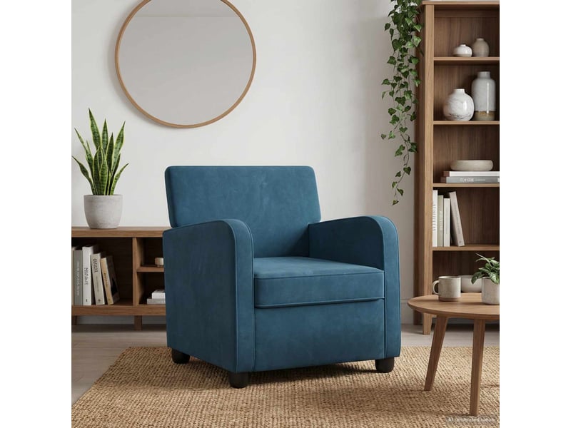  Vidaxl fauteuil bleu velours  - Conforama B