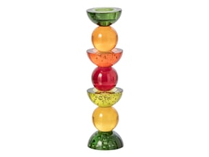 Bougeoir design en verre yannis 30cm multicolore