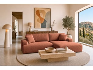 Canapé d'angle réversible convertible CASANOVA 3 places Tissu marron avec coffre de rangement