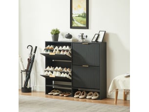 Meuble à chaussures 20 paire(s)  <strong>TCQPZ</strong>  <strong></strong> coloris noir
