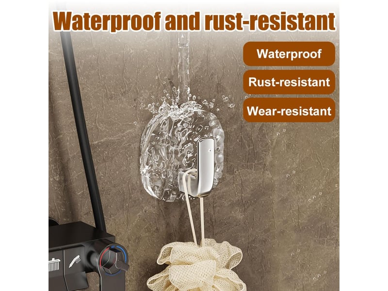  Lot de 8 crochets auto-adhésifs hexagonaux résistants à l'eau et à la rouille pour salle de bain, cuisine, clés, serviettes, organiseur de maison, gris  - Conforama E