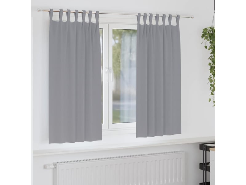 Lot de 2 rideaux occultants, rideaux black-out avec anneaux gris clair 175 x 140 cm cf44638 - Conforama B