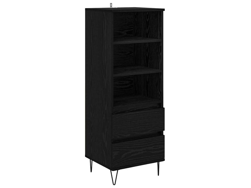 Buffet - haut armoire chêne noir 40 x 36 x 110 cm bois d'ingénierie - Conforama A