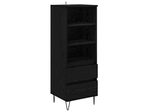 Buffet - haut armoire chêne noir 40 x 36 x 110 cm bois d'ingénierie