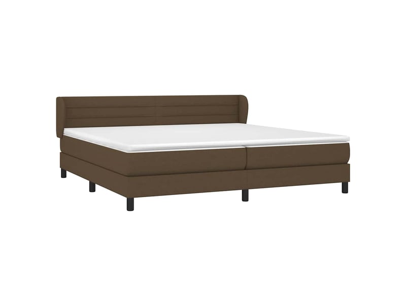  Sommier lattes matelas marron foncé confortable robuste lit 200x200cm chambre adulte maison  - Conforama E