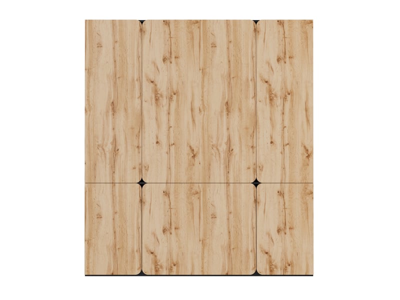  Armoire 180x50x200 cm, armoire penderie, dressing, meuble de chambre, 8 portes, 6 tiroirs, 2 tringles penderie, mdf, bois naturel CozyNest - Conforama A
