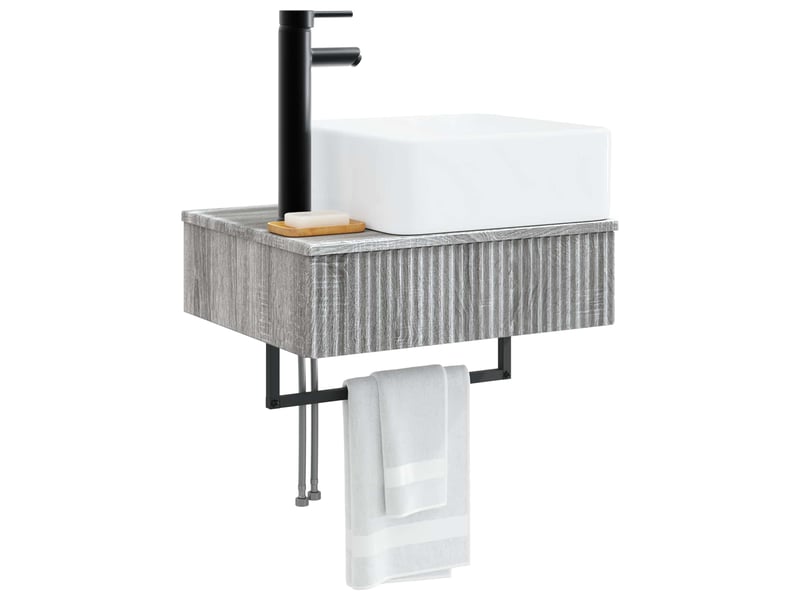 Basin de lavage mural, lavabo sonoma gris 50x41x39 cm - Conforama C