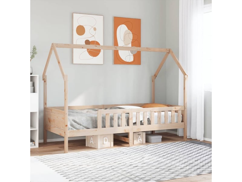  Cadre de lit d'enfants - lit jeune forme de maison sans matelas pin  - Conforama B