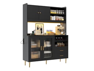 Buffet 4 porte(s) 2 tiroir(s) <strong></strong> <strong></strong> - 130 cm coloris noir