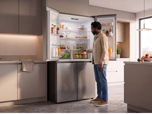 Refrigerateur multiportes froid Ventilé (no frost): sans givre INDESIT INGF6421XP4E -  largeur 79.5 cm x hauteur 180 cm