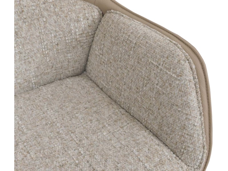  Lot de 6 chaises de salle à manger hwc-r23, chaises de cuisine pivotantes, en similicuir et tissu chenille (410 gm²) - beige  - Conforama E