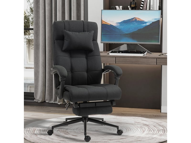  Produit haray fauteuil de bureau ergonomique avec repose pieds appui tête noir  - Conforama C