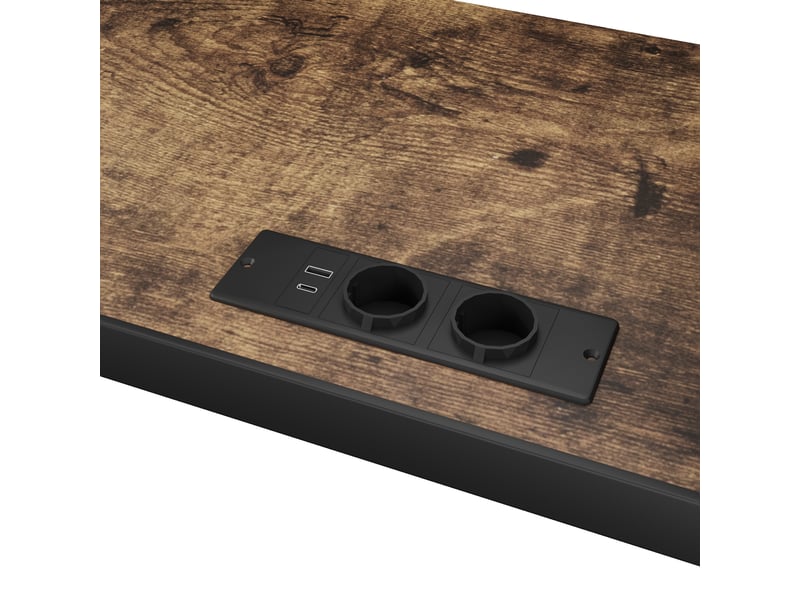  Lit superposé 140×200 cm et 90×200 cm avec led, usb, type-c et étagères en métal noir sans matelas  - Conforama D