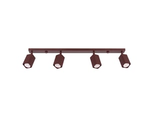 Plafonnier rayo 4l brun aluminium moderne 16.5x81x6cm