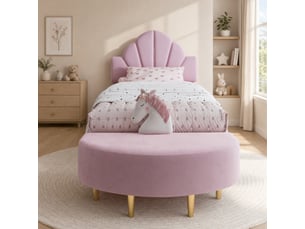 Lit simple 90x200 cm <strong>STILVORA</strong>  <strong></strong> coloris rose