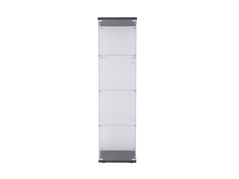  Vitrine en verre 164 cm, armoire vitrine pour collection avec 1 porte 4 étagères transparent meuble vitrine verre vitrines figurine armoire, noir  - Conforama R