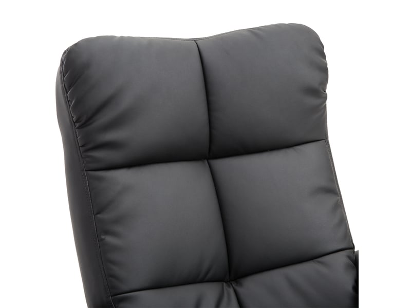  Fauteuil relax avec repose-pieds 80x86x99 cm pivotant 360° inclinable 145° bois polyuréthane (pu) noir  - Conforama C