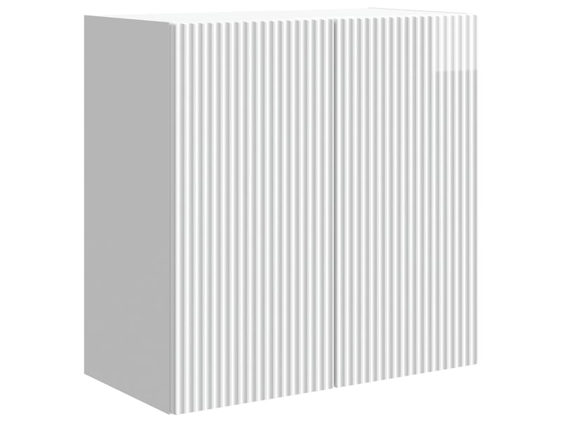 Armoire murale salon 59x31x60cm bois d'ingénierie blanc brillant shl4219 - Conforama A