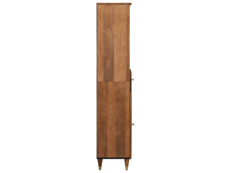 Armoire de salle de bain, meuble de rangement 38x33x160 cm bois massif de manguier shl9533 - Conforama D