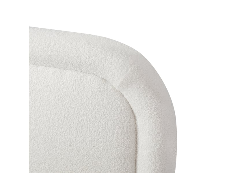  Lit coffre double 160x200 cm en bouclé blanc avec tête de lit et sommier  - Conforama R