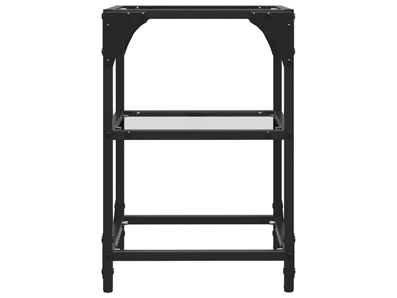  Tables basses avec dessus en verre transparent 2 pcs - table de salon - table à thé acier  - Conforama E