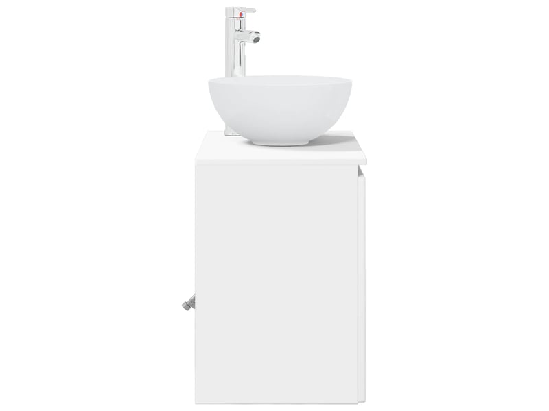  Vanité de lavabo mural, meuble de rangement blanc 49.5x35x63 cm  - Conforama D