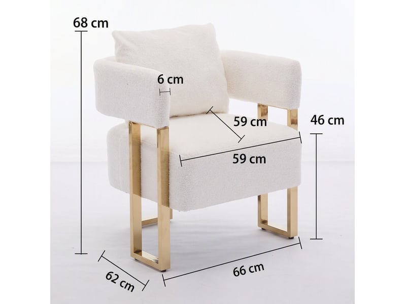  Fauteuil 66x62x68 cm une place blanc  - Conforama D