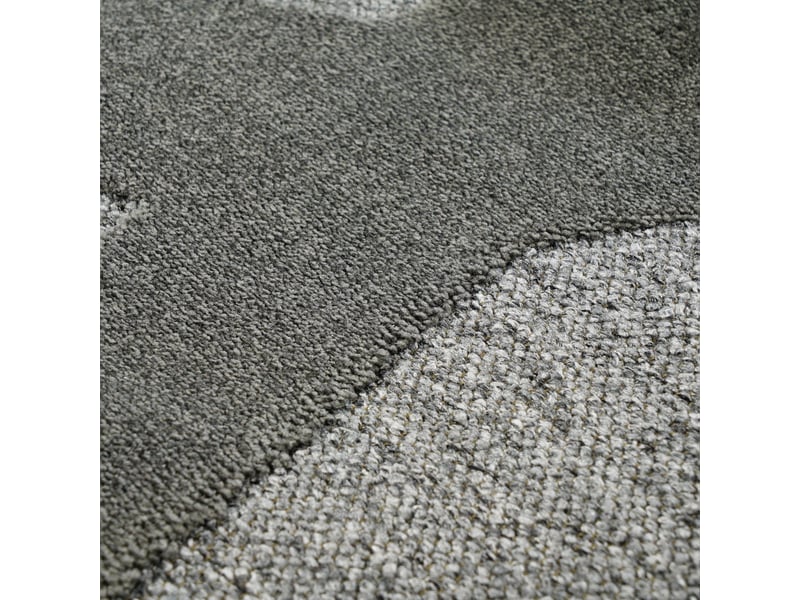 Tapis relief graphique gris 160x230  - Conforama D