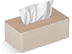 Boîte à mouchoirs rectangulaire en cuir pu, distributeur de mouchoirs pour commode et décor de salle de bain - beige