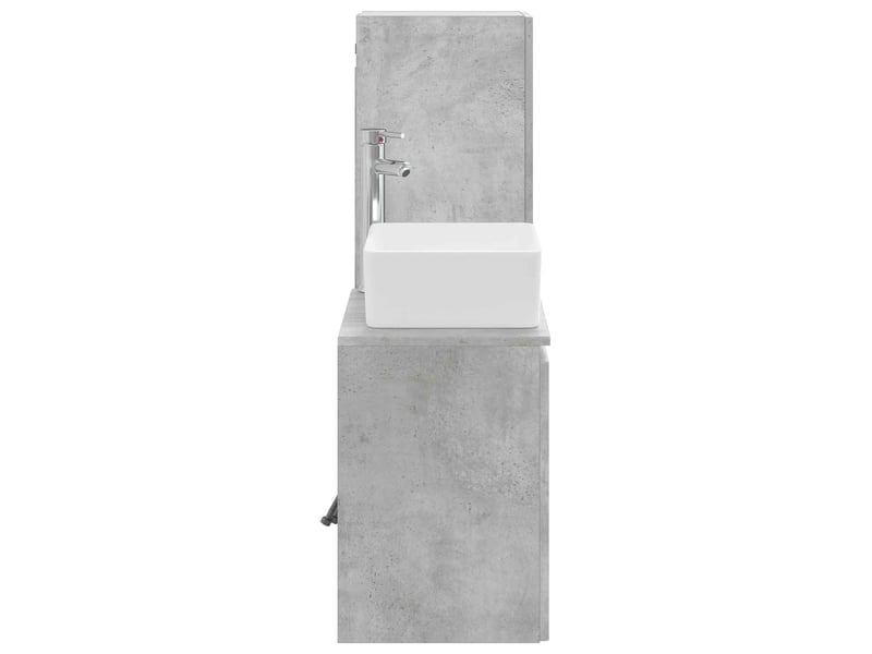 Ensemble de mobilier de salle de bain 2 pcs gris béton shl1000 - Conforama D