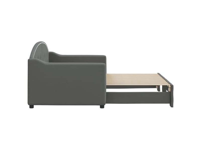  Lit simple- lit adulte -  lit de jour avec gigogne sans matelas gris foncé 80x200 cm  - Conforama C