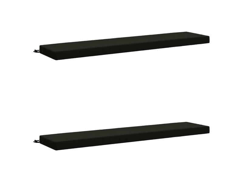  Lot de 2 coussins de banc, coussins d'assise soest 100 % polyester noir cf57309  - Conforama A