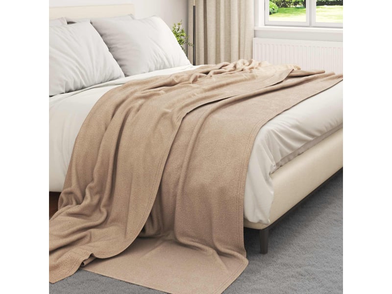  Couverture jetée de canapé 6 pcs camel 270x240 cm 5.08 kg polaire  - Conforama C